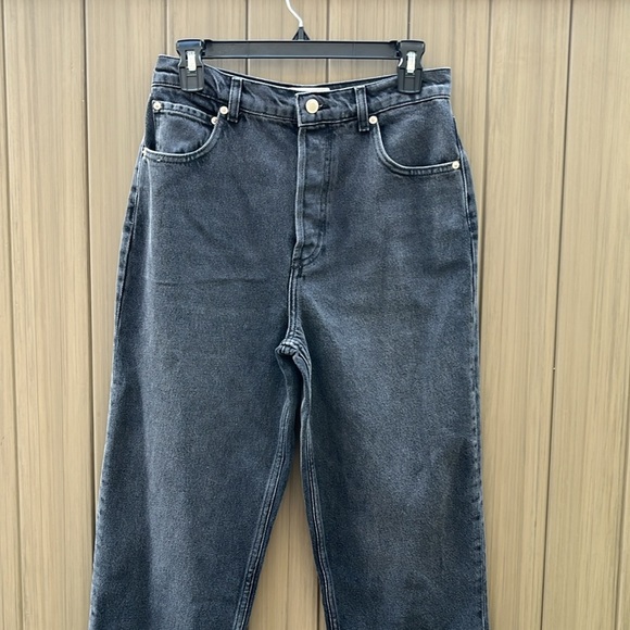 Triarchy Baggy Denim Jeans sz 27  Button Fly Charcoal Wash Hip Hop High Rise New - Picture 2 of 14